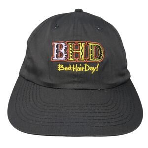 Bad Hair Day! Baseball Cap Black One Size Stretchable Embroidered Head To Toe